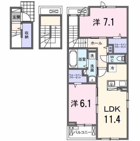 サンティエNAGAI 301|神戸市西区北別府(JR山陽本線明石駅)のアパート間取 サンティエNAGAI 301|神戸市西区北別府(JR山陽本線明石駅)のアパート間取