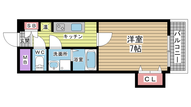 シーガ兵庫 201|神戸市兵庫区入江通(JR山陽本線兵庫駅)のマンション間取 シーガ兵庫 201|神戸市兵庫区入江通(JR山陽本線兵庫駅)のマンション間取