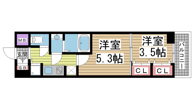 ラヴ神戸三宮 606|神戸市中央区浜辺通(JR東海道本線(近畿)三ノ宮駅)のマンション間取 ラヴ神戸三宮 606|神戸市中央区浜辺通(JR東海道本線(近畿)三ノ宮駅)のマンション間取