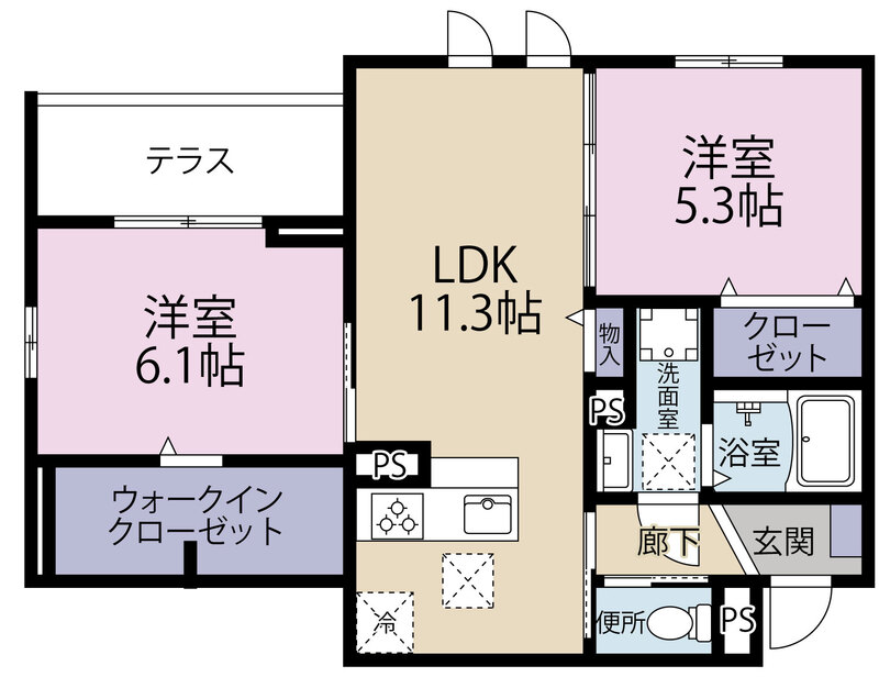 神戸市東灘区御影の賃貸物件間取画像