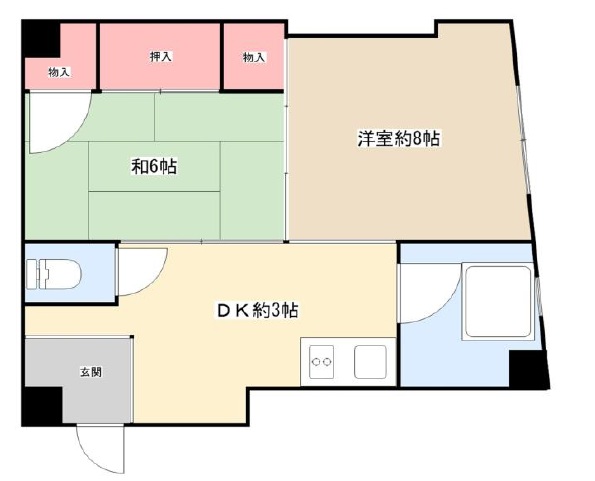 中一ビル 203|神戸市中央区中山手通(阪急神戸線神戸三宮駅)のマンション間取 中一ビル 203|神戸市中央区中山手通(阪急神戸線神戸三宮駅)のマンション間取
