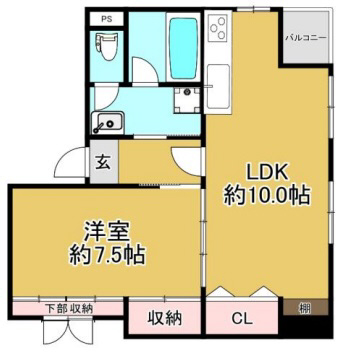 フリックコート三宮 201|神戸市中央区旭通(JR東海道本線(近畿)三ノ宮駅)のマンション間取 フリックコート三宮 201|神戸市中央区旭通(JR東海道本線(近畿)三ノ宮駅)のマンション間取