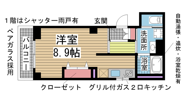 ソレイユ清元 101|神戸市長田区二葉町(JR山陽本線新長田駅)のマンション間取 ソレイユ清元 101|神戸市長田区二葉町(JR山陽本線新長田駅)のマンション間取