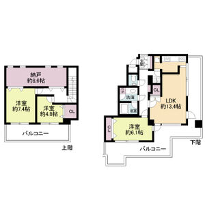 サンコート阪急六甲 0401|神戸市灘区山田町(阪急神戸線六甲駅)のマンション間取 サンコート阪急六甲 0401|神戸市灘区山田町(阪急神戸線六甲駅)のマンション間取