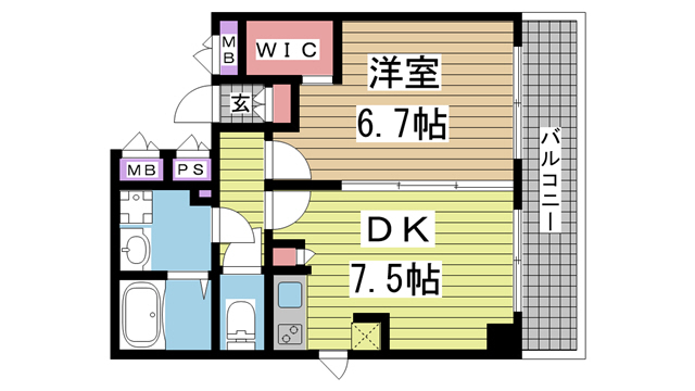 ソレイユ摩耶 305|神戸市灘区灘南通(JR東海道本線(近畿)摩耶駅)のマンション間取 ソレイユ摩耶 305|神戸市灘区灘南通(JR東海道本線(近畿)摩耶駅)のマンション間取