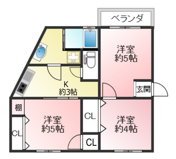 神戸市垂水区泉が丘の賃貸物件間取画像