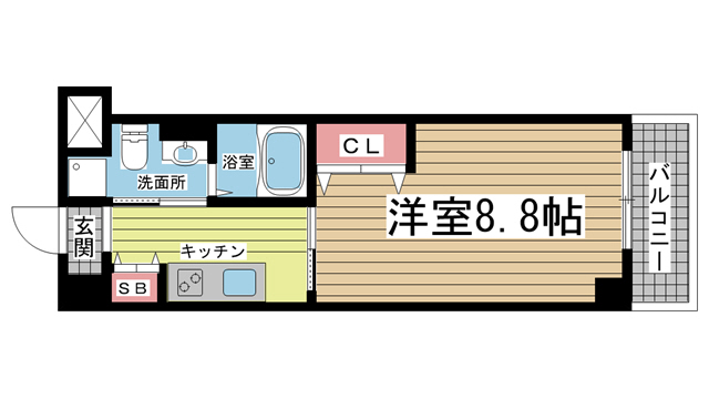 REGALO PLUS 502|神戸市中央区加納町(JR東海道本線(近畿)三ノ宮駅)のマンション間取 REGALO PLUS 502|神戸市中央区加納町(JR東海道本線(近畿)三ノ宮駅)のマンション間取