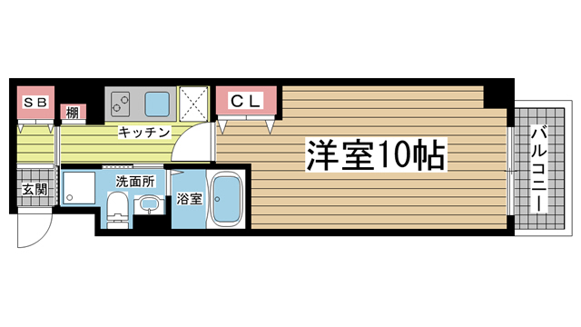 REGALO PLUS 401|神戸市中央区加納町(JR東海道本線(近畿)三ノ宮駅)のマンション間取 REGALO PLUS 401|神戸市中央区加納町(JR東海道本線(近畿)三ノ宮駅)のマンション間取