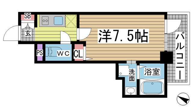 カシータ神戸元町JP 502|神戸市中央区花隈町(JR東海道本線(近畿)元町駅)のマンション間取 カシータ神戸元町JP 502|神戸市中央区花隈町(JR東海道本線(近畿)元町駅)のマンション間取