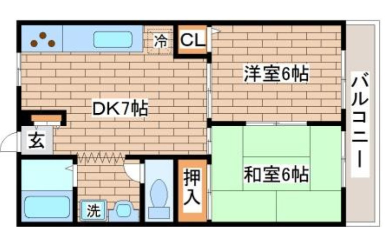ハイツRISA 202|神戸市長田区上池田(山陽電鉄線西代駅)のアパート間取 ハイツRISA 202|神戸市長田区上池田(山陽電鉄線西代駅)のアパート間取