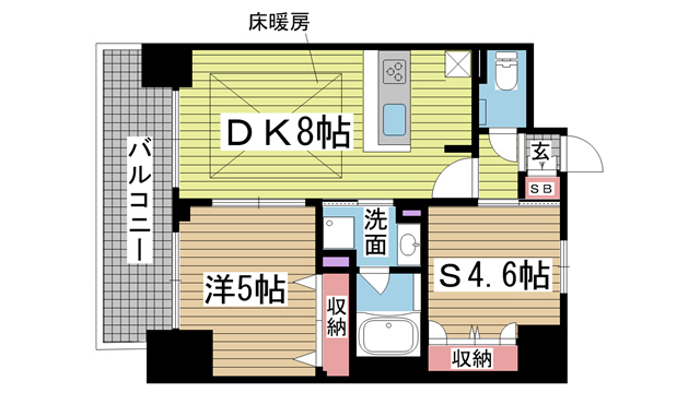 エステムコート神戸ハーバーランド前Ⅴアクア 212|神戸市兵庫区湊町(JR東海道本線(近畿)神戸駅)のマンション間取 エステムコート神戸ハーバーランド前Ⅴアクア 212|神戸市兵庫区湊町(JR東海道本線(近畿)神戸駅)のマンション間取