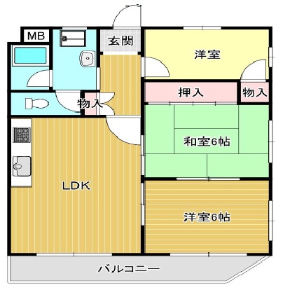 神戸市中央区中山手通の賃貸物件間取画像