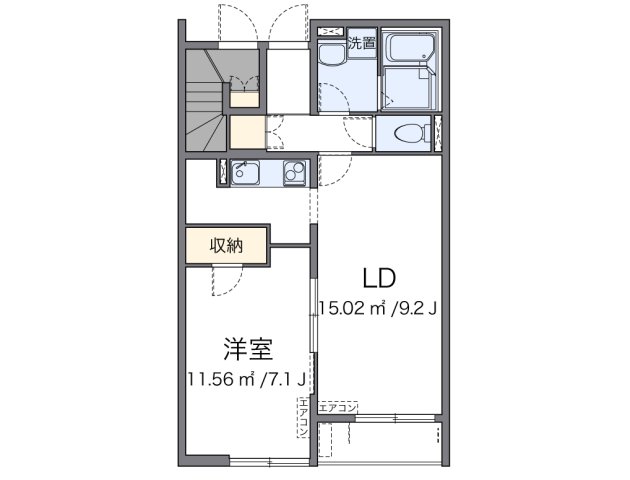 クレイノArinoⅡ 102|神戸市北区有野町二郎(神戸電鉄三田線田尾寺駅)のアパート間取 クレイノArinoⅡ 102|神戸市北区有野町二郎(神戸電鉄三田線田尾寺駅)のアパート間取