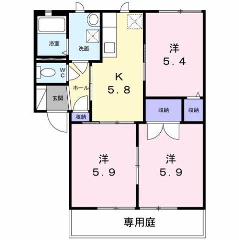 神戸市西区宮下の賃貸物件間取画像