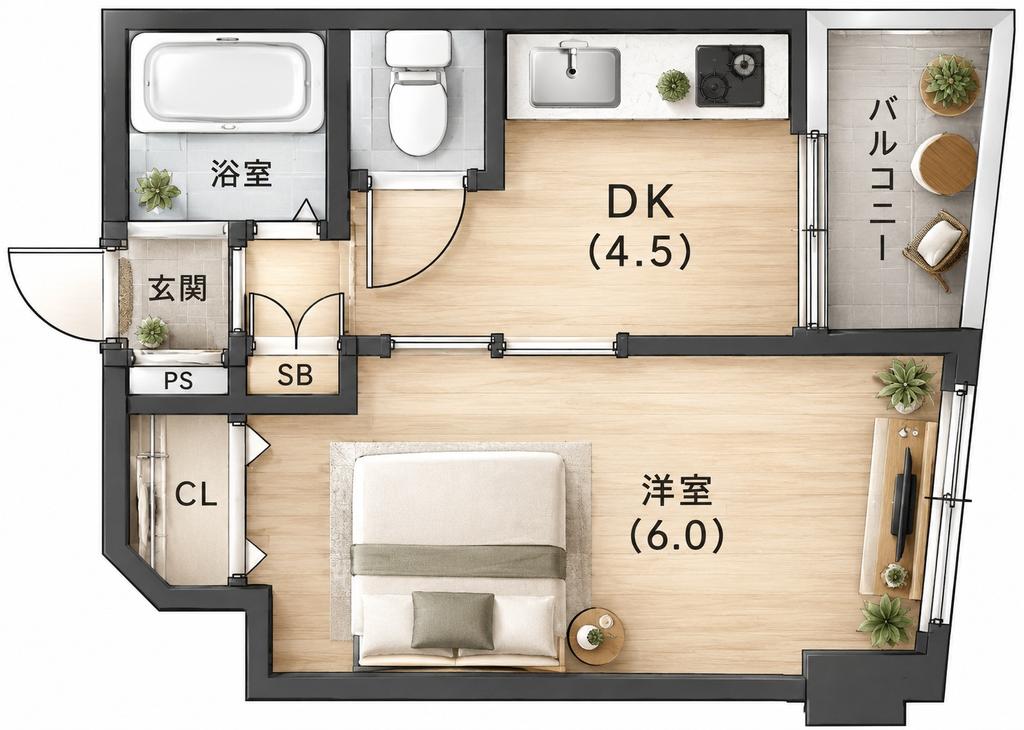 HASEGAWA BLDG 402|神戸市灘区将軍通(阪急神戸線六甲駅)のマンション間取 HASEGAWA BLDG 402|神戸市灘区将軍通(阪急神戸線六甲駅)のマンション間取