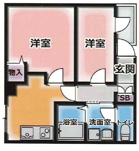 コーポラス村瀬 B101|神戸市兵庫区塚本通(神戸高速線新開地駅)のマンション間取 コーポラス村瀬 B101|神戸市兵庫区塚本通(神戸高速線新開地駅)のマンション間取