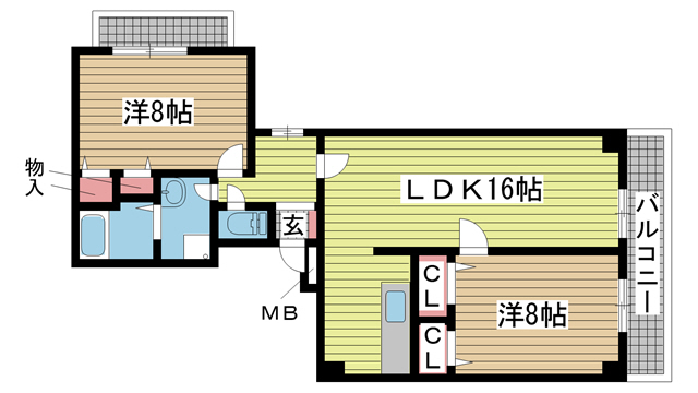 神戸市中央区花隈町の賃貸物件間取画像
