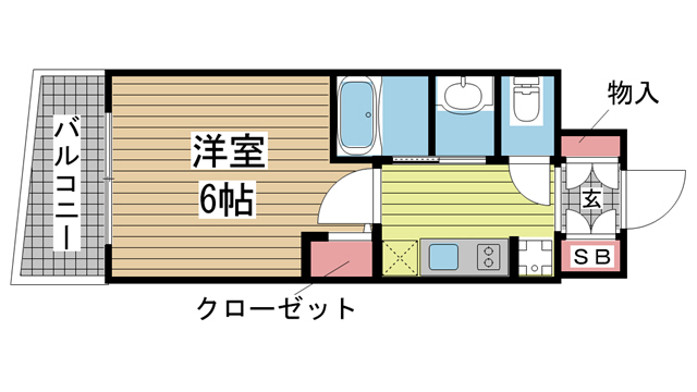 エステムコート神戸元町Ⅱブリーズ 905|神戸市中央区下山手通(神戸市営地下鉄線大倉山駅)のマンション間取 エステムコート神戸元町Ⅱブリーズ 905|神戸市中央区下山手通(神戸市営地下鉄線大倉山駅)のマンション間取