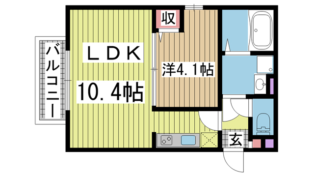 神戸市長田区久保町の賃貸物件間取画像