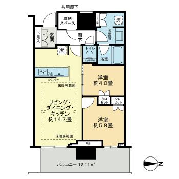 プラウドタワー神戸垂水 1709|神戸市垂水区神田町(JR山陽本線垂水駅)のマンション間取 プラウドタワー神戸垂水 1709|神戸市垂水区神田町(JR山陽本線垂水駅)のマンション間取