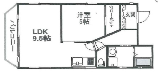 神戸市兵庫区三川口町の賃貸物件間取画像