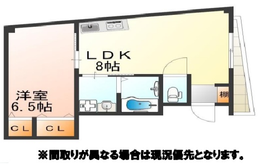 神戸市中央区二宮町の賃貸物件間取画像