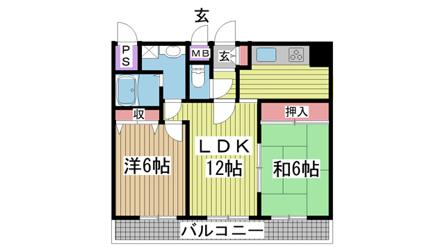 神戸市中央区浜辺通の賃貸物件間取画像