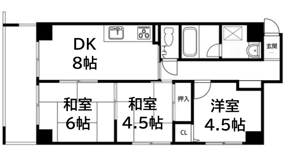 グランディール湊川 502|神戸市長田区西尻池町(JR山陽本線新長田駅)のマンション間取 グランディール湊川 502|神戸市長田区西尻池町(JR山陽本線新長田駅)のマンション間取