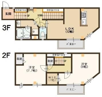 神戸市東灘区西岡本の賃貸物件間取画像