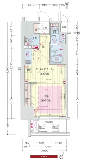 プレサンス三宮フラワーロード 1403|神戸市中央区浜辺通(ポートアイランド線貿易センター駅)のマンション間取 プレサンス三宮フラワーロード 1403|神戸市中央区浜辺通(ポートアイランド線貿易センター駅)のマンション間取