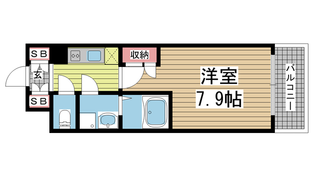 エスリード神戸海岸通 1402|神戸市中央区海岸通(JR東海道本線(近畿)元町駅)のマンション間取 エスリード神戸海岸通 1402|神戸市中央区海岸通(JR東海道本線(近畿)元町駅)のマンション間取