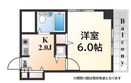 ジョイフル六甲2 603|神戸市灘区神ノ木通(阪急神戸線六甲駅)のマンション間取 ジョイフル六甲2 603|神戸市灘区神ノ木通(阪急神戸線六甲駅)のマンション間取