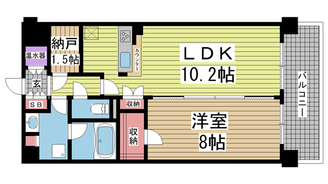 サニープレイス西芦屋2号館 907|神戸市東灘区深江南町(阪神本線芦屋駅)のマンション間取 サニープレイス西芦屋2号館 907|神戸市東灘区深江南町(阪神本線芦屋駅)のマンション間取