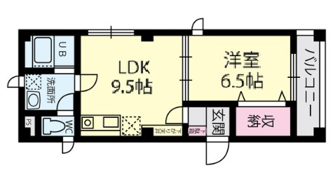 クレッソ六甲道 302|神戸市灘区六甲町(JR東海道本線(近畿)六甲道駅)のマンション間取 クレッソ六甲道 302|神戸市灘区六甲町(JR東海道本線(近畿)六甲道駅)のマンション間取