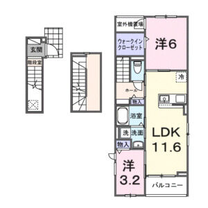 神戸市北区鈴蘭台西町の賃貸物件間取画像