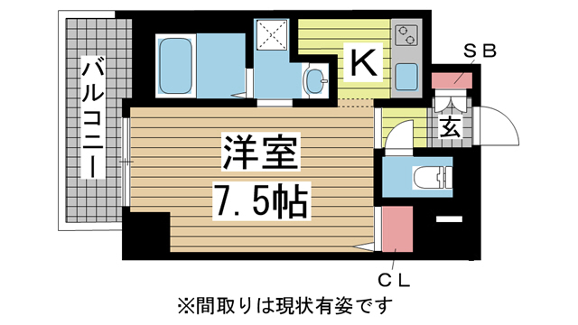 MJC神戸ブレイヴ 301|神戸市兵庫区三川口町(JR山陽本線兵庫駅)のマンション間取 MJC神戸ブレイヴ 301|神戸市兵庫区三川口町(JR山陽本線兵庫駅)のマンション間取