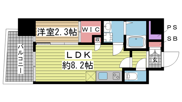 セレニテ三宮プリエ 1005|神戸市中央区日暮通(阪急神戸線春日野道駅)のマンション間取 セレニテ三宮プリエ 1005|神戸市中央区日暮通(阪急神戸線春日野道駅)のマンション間取
