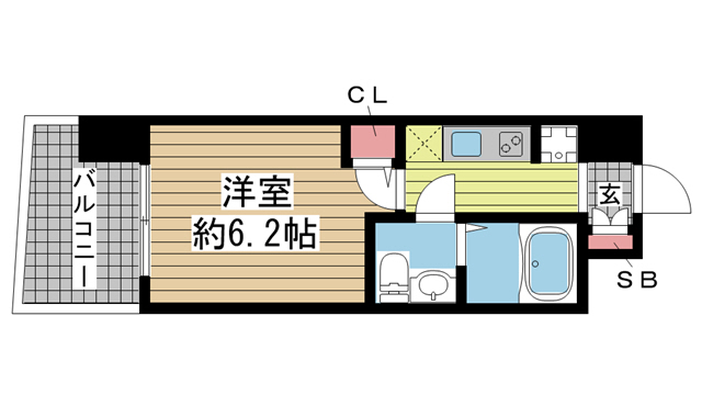 セレニテ三宮プリエ 204|神戸市中央区日暮通(阪急神戸線春日野道駅)のマンション間取 セレニテ三宮プリエ 204|神戸市中央区日暮通(阪急神戸線春日野道駅)のマンション間取