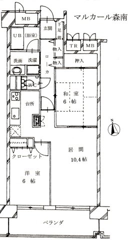 神戸市東灘区森南町の賃貸物件間取画像