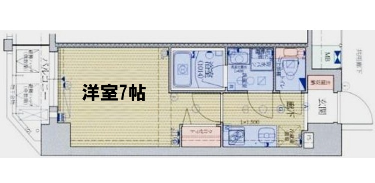 ファーストレジデンス三宮EAST 206|神戸市中央区東雲通(阪急神戸線春日野道駅)のマンション間取 ファーストレジデンス三宮EAST 206|神戸市中央区東雲通(阪急神戸線春日野道駅)のマンション間取