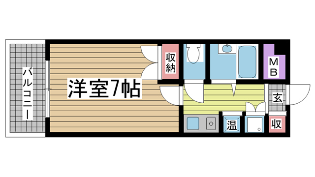 ハイネス生田 307|神戸市中央区生田町(JR東海道本線(近畿)三ノ宮駅)のマンション間取 ハイネス生田 307|神戸市中央区生田町(JR東海道本線(近畿)三ノ宮駅)のマンション間取
