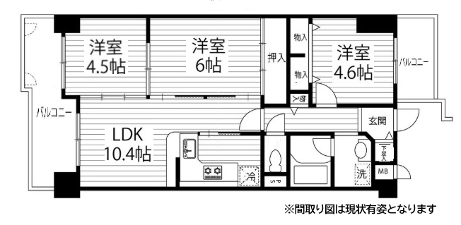 神戸市北区緑町の賃貸物件間取画像