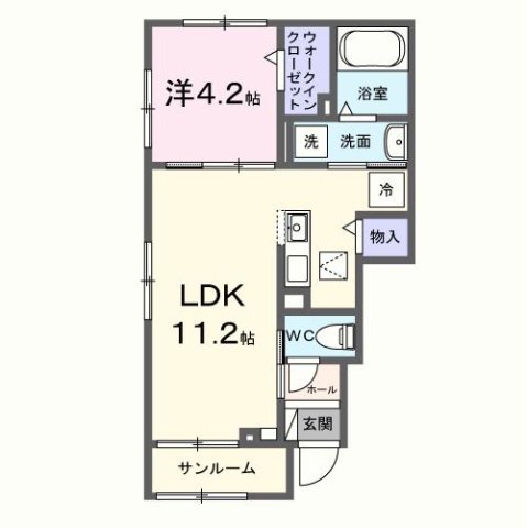 シェルエトワール 101|神戸市西区長畑町(JR山陽本線明石駅)のアパート間取 シェルエトワール 101|神戸市西区長畑町(JR山陽本線明石駅)のアパート間取