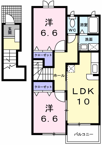 神戸市垂水区名谷町の賃貸物件間取画像