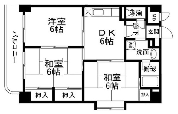 プラントパイン御影 501|神戸市東灘区御影中町(JR東海道本線(近畿)住吉駅)のマンション間取 プラントパイン御影 501|神戸市東灘区御影中町(JR東海道本線(近畿)住吉駅)のマンション間取