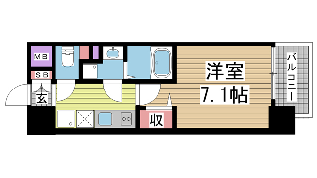 神戸市中央区東雲通の賃貸物件間取画像