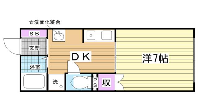 神戸市長田区長田町の賃貸物件間取画像