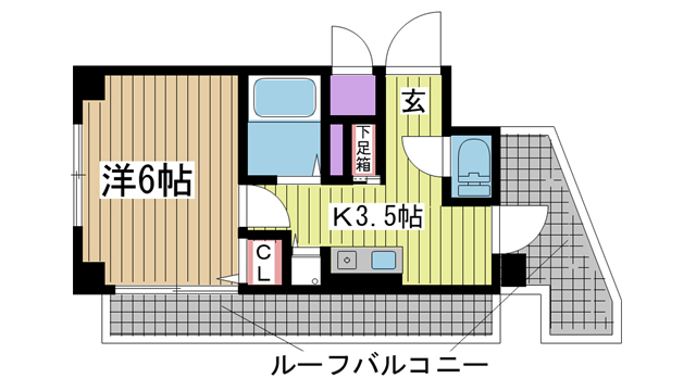 神戸市中央区北長狭通の賃貸物件間取画像