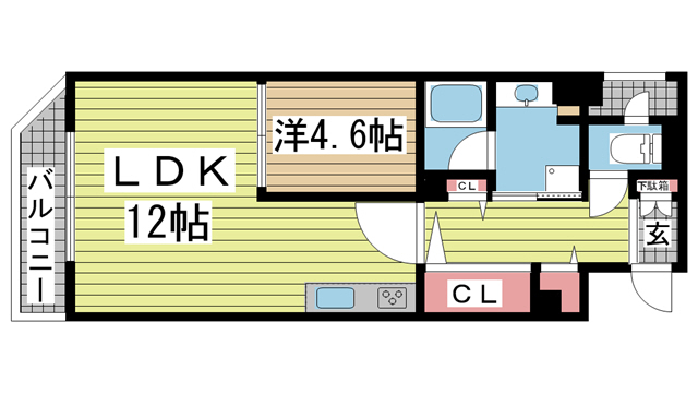 神戸市中央区中山手通の賃貸物件間取画像