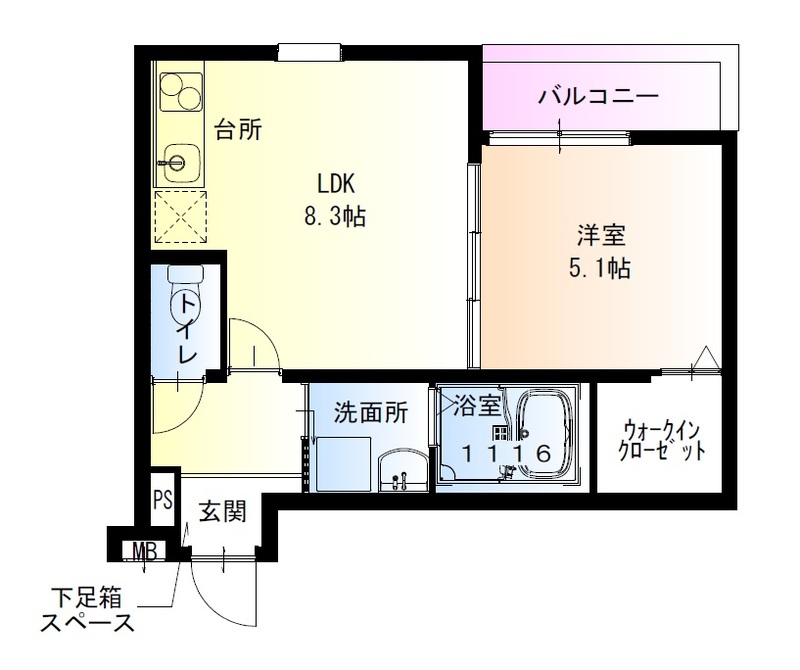 神戸市中央区北本町通の賃貸物件間取画像